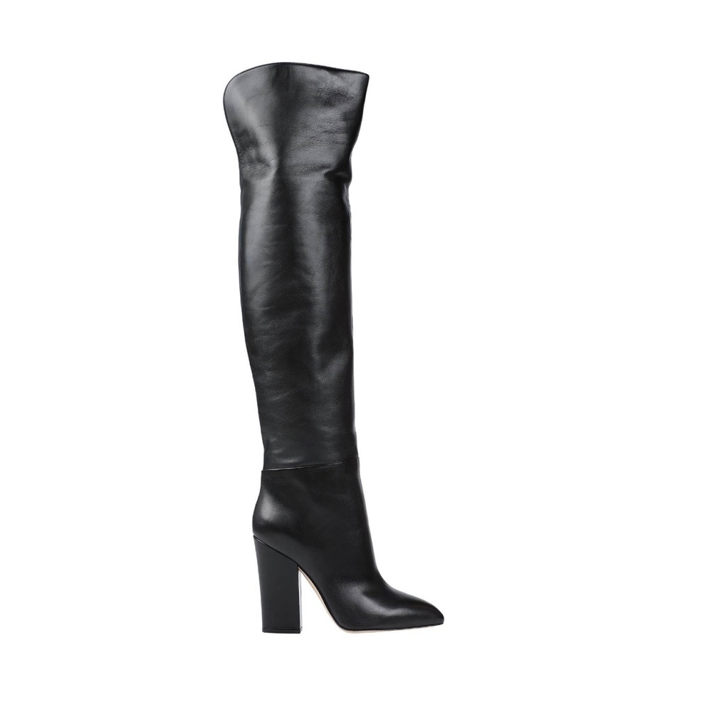 Sergio Rossi Black Over the Knee Leather Boots US 7